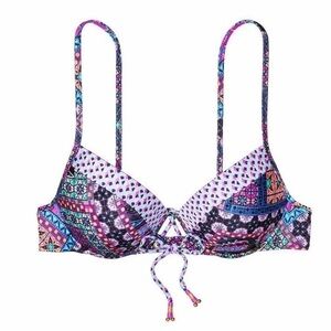 VICTORIA’S SECRET Discontinued THE FABULOUS LACE UP SWIMSUIT BIKINI TOP Size 36C